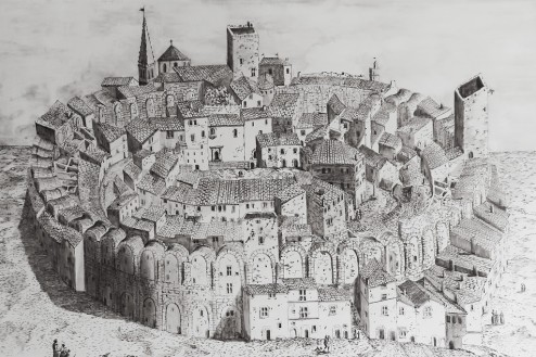 Drawing-of-Arena-City-Arles-France-494x329
